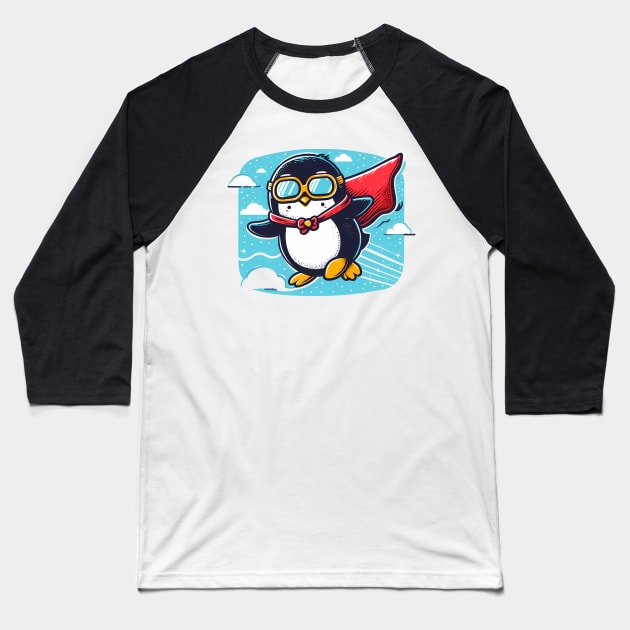 Super Penguin Baseball T-Shirt by Andi's Design Stube